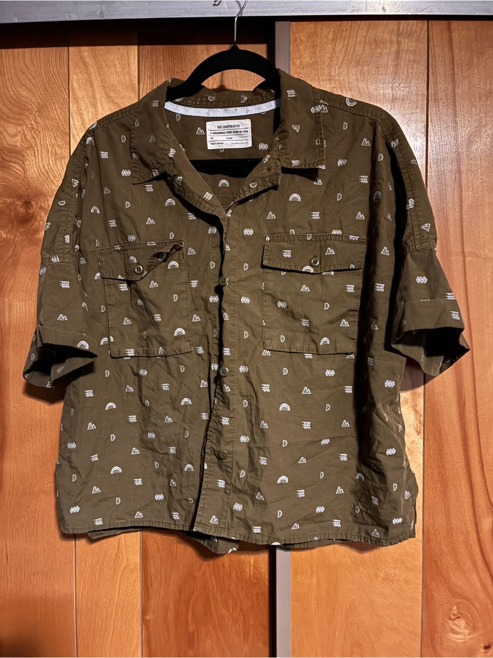 REI co-op  Olive Short-Sleeve Utility Jacket - Unbranded Sz large